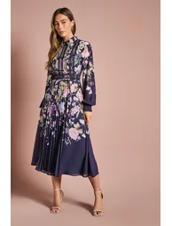 فستان قميص بطبعة