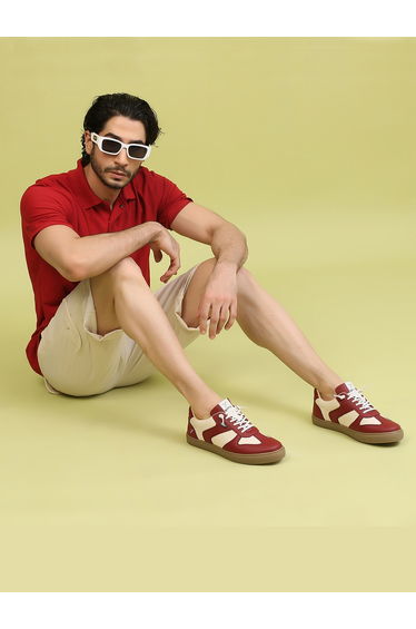 Men Stride Color Block Stretch Lace Sneakers