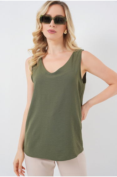 BDART Textured V-Neck Sleeveless Blouse