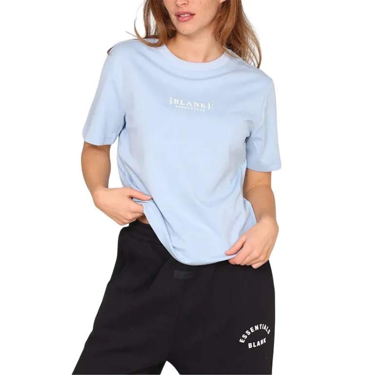 Blank Essentials Womens/Ladies Essentials Logo Boyfriend T-Shirt - Mineral Blue