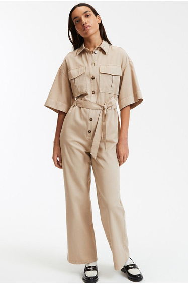 Short-Sleeved Jumpsuit, Length 25"