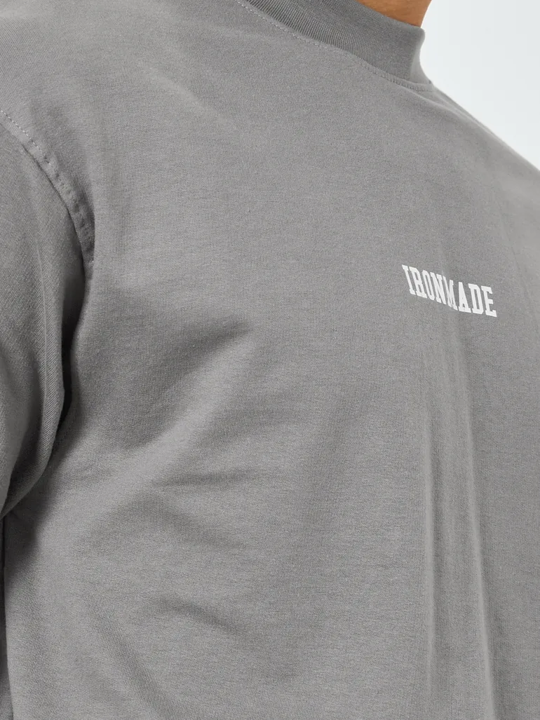 Men Grey Oversized Slogan T-Shirt - 3