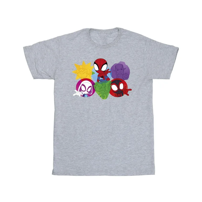 Marvel Girls Spidey And His Amazing Friends Faces Cotton T-Shirt - Sports Grey - 1