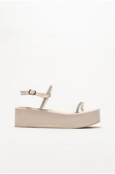 Beige Women's Heeled Sandals