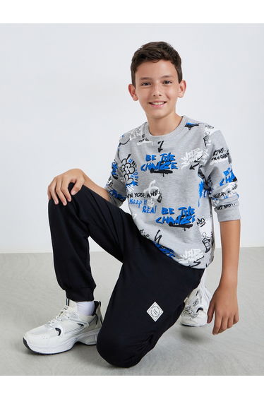 Teen Boys Printed Sweatshirt and Joggers Set