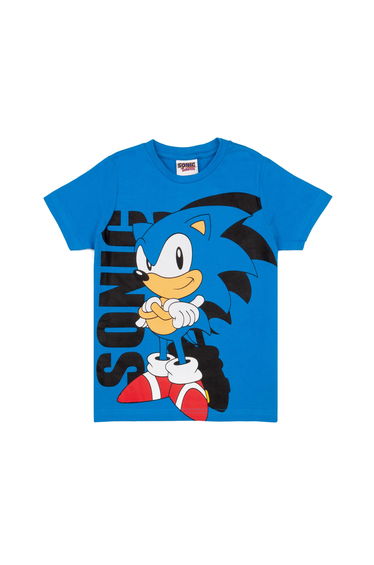 Sonic The Hedgehog Boys Cartoon Character T-Shirt - Blue