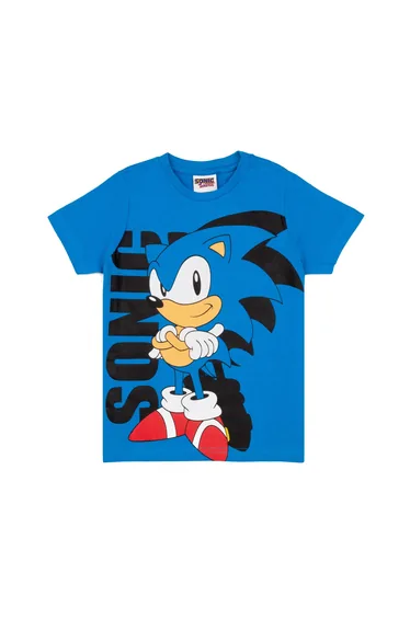 تيشيرت قطن ازرق بطبعة