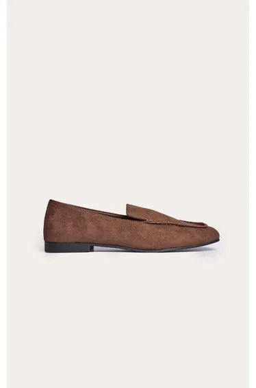 Chocolate Faux Suede Loafers