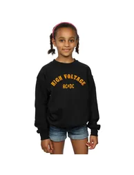 AC/DC Girls High Voltage Collegiate Sweatshirt - Black