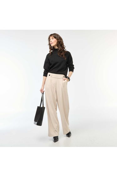 High Neck Knit Sweater BLACK