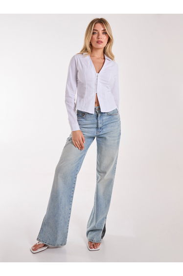 Long Sleeve Hook and Eye Shirt