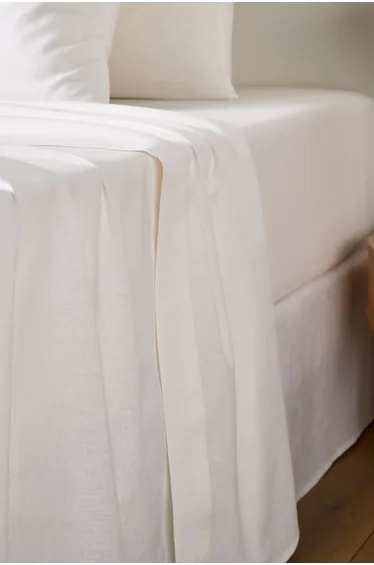 Marnie Flat Sheet in Washed Cotton/Linen