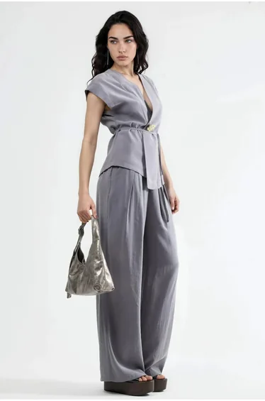 BUSEM Pleated Wide Leg Trousers