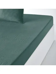 Green Washed Linen Fitted Sheet - 4