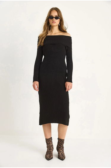 LUCCI Ribbed Midi Dress