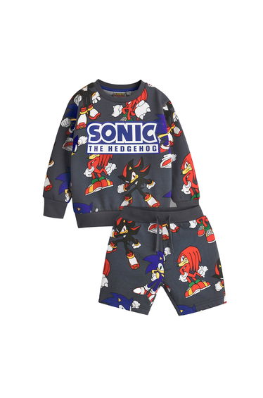 Sonic The Hedgehog Boys Sweatshirt and Shorts Set - Grey