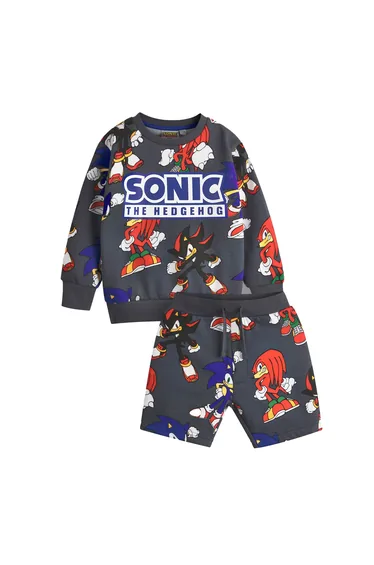 طقم ديزني قطن رمادي بأكمام طويله و بطبعة جرافيك