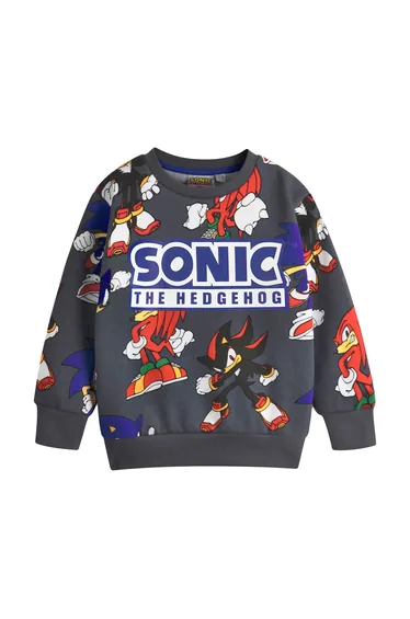 طقم ديزني قطن رمادي بأكمام طويله و بطبعة جرافيك