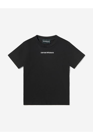Emporio Armani Boys Logo T-Shirt in Black