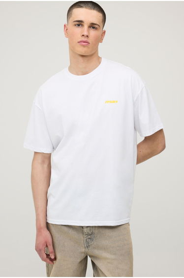 White Oversized Floral Print T-Shirt - white