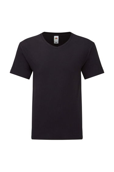 Fruit Of The Loom Mens Original V Neck T-Shirt - Black