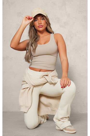 Pale Khaki Contour Sculpt Scoop Vest