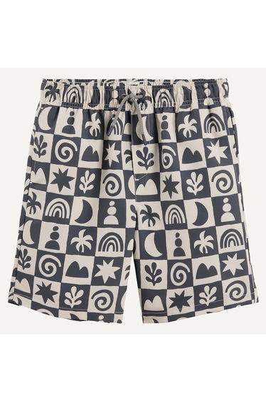 Checked/Graphic Print Swim Shorts