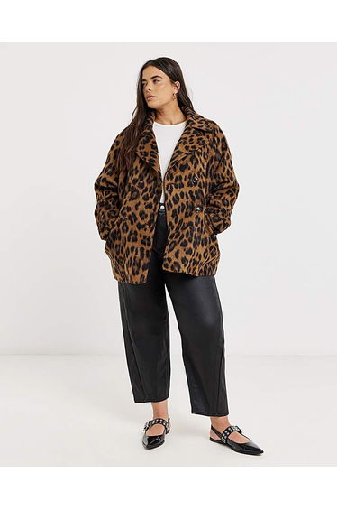 Leopard Pea Coat