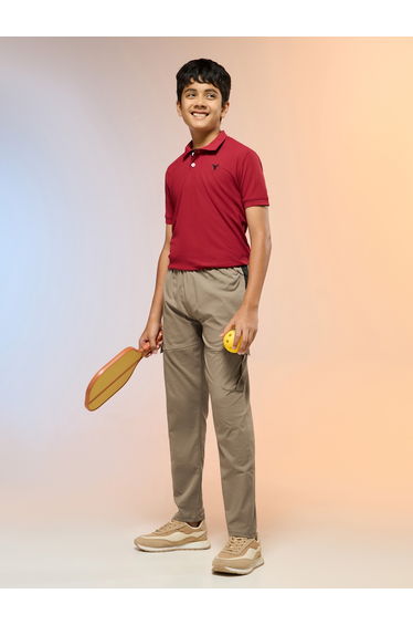 Boys Straight Fit Cargo Trackpants with TS FLEXI
