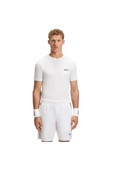 Boss Mens Toc Stripe Pique Slim T-Shirt - White
