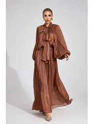 Winona Brown Batwing Maxi Dress