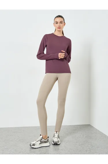 Pink Textured Back Dual Stripe Long Sleeves Top