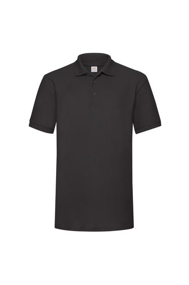 Fruit of the Loom Mens Polycotton Pique Heavy Polo Shirt - Black