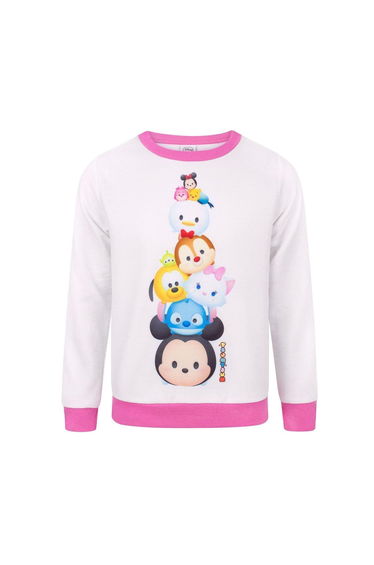 Tsum Tsum Girls Sweatshirt - White/Hot Pink