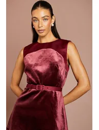 Velvet And Satin Sleeveless Mini Dress - 3