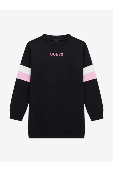 Guess Girls Logo Sweater Dress in Black