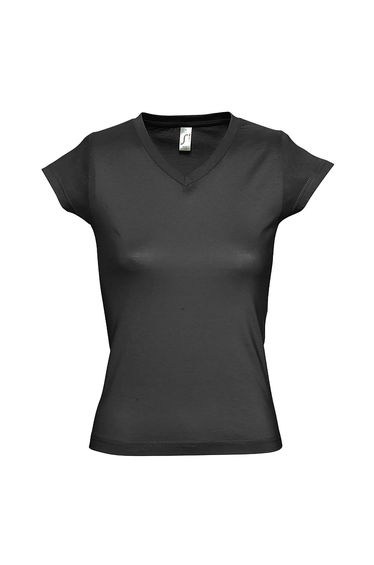 SOLs Womens/Ladies Moon V Neck Short Sleeve T-Shirt - Dark Grey