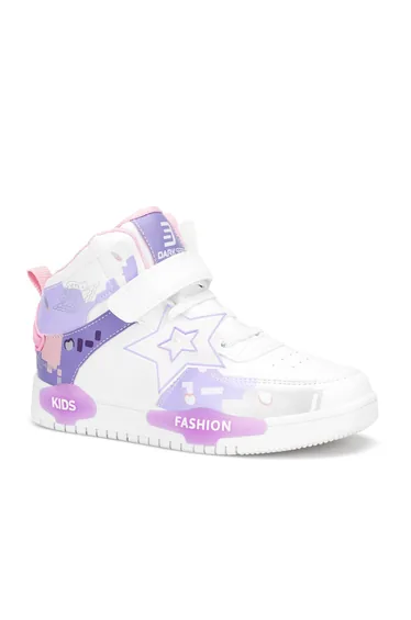 DS Denise White Purple Kids Sneakers