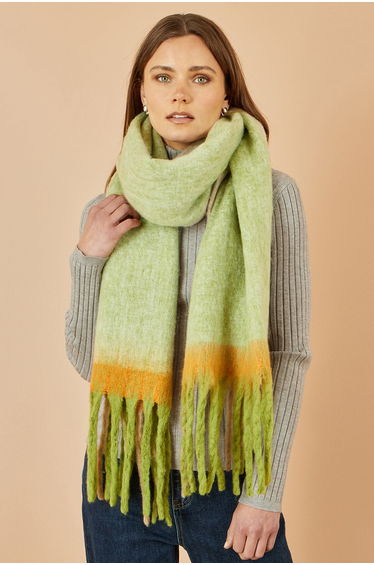 Yumi Green Colour Block Scarf