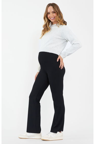 Tia Crop Maternity Knit (Snow Marle)