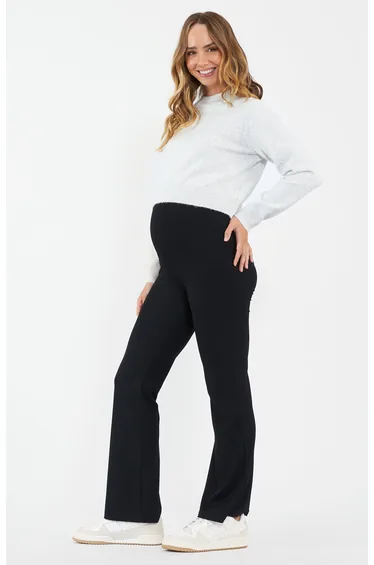 ستره قطن رمادي محبوك - للحوامل