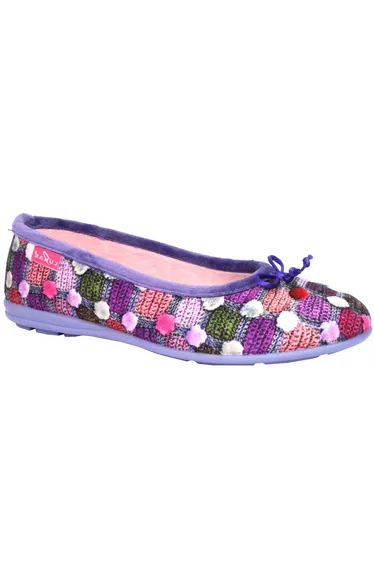 Lunar Womens/Ladies Magic Spotted Slippers - Purple