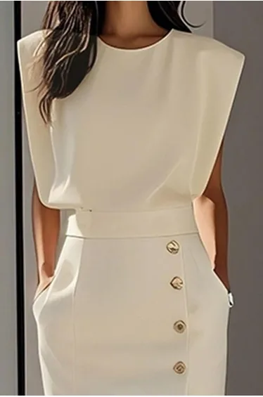 Loose Solid Color Split-Joint Round-Neck T-Shirts