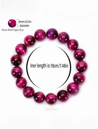 Red Tiger Eye Stone Beaded Bracelet - 4