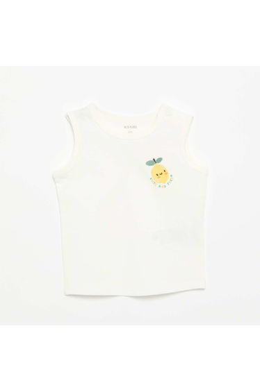 Tank Top with Chest Patch WHITE