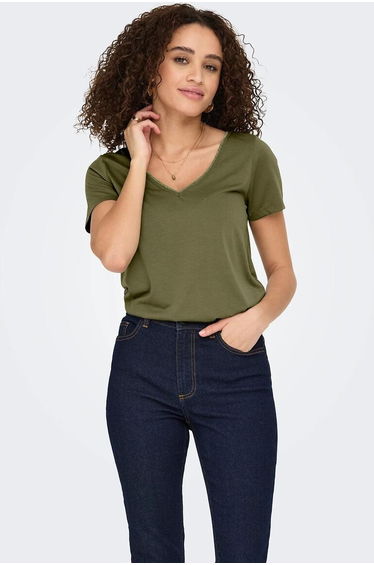 Short Sleeve T-Shirt with Metallic Edging