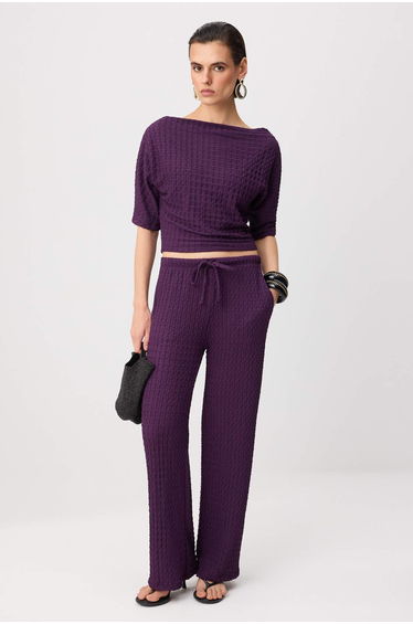 Plum Knitted Bottom - Top Set
