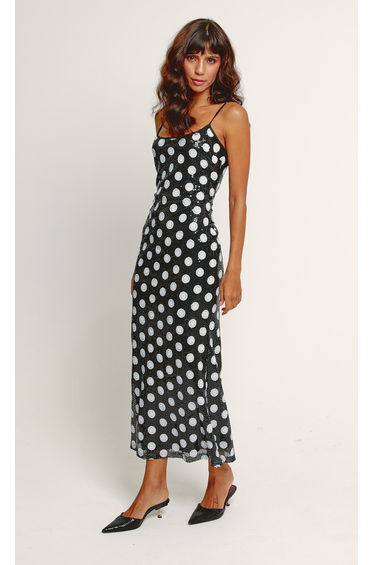 Polka Dot Sequin Cami Maxi Dress
