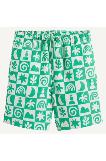 Checked/Graphic Print Swim Shorts