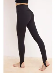 Black Brushed Scuba Sports Leggings - 1